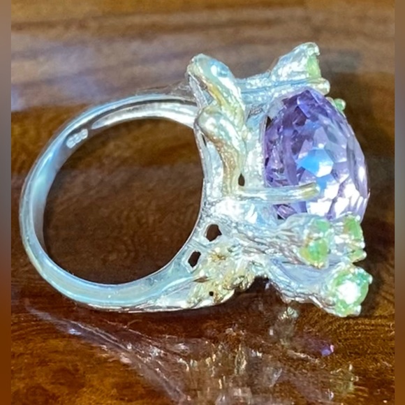 Genuine Amethyst Peridot Ring - Picture 5 of 5